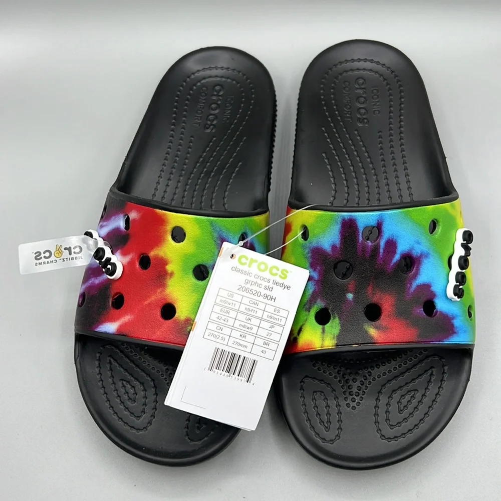Crocs Unisex Graphic Classic Slide Sandals, Multi, 11 US Women‎ 9 US Men